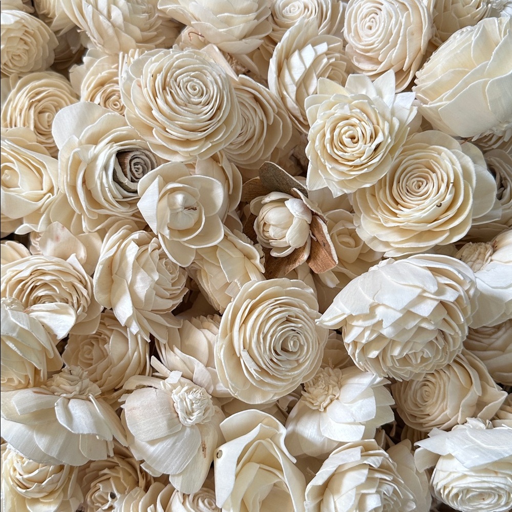 Wood Sola Flowers - assorted bag of 25 for weddings crafts wreaths